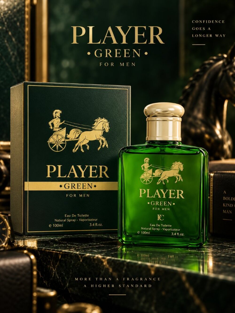 Player Green Fragrance couture Eau De perfum For Men 100ML 3.4 FL,OZ